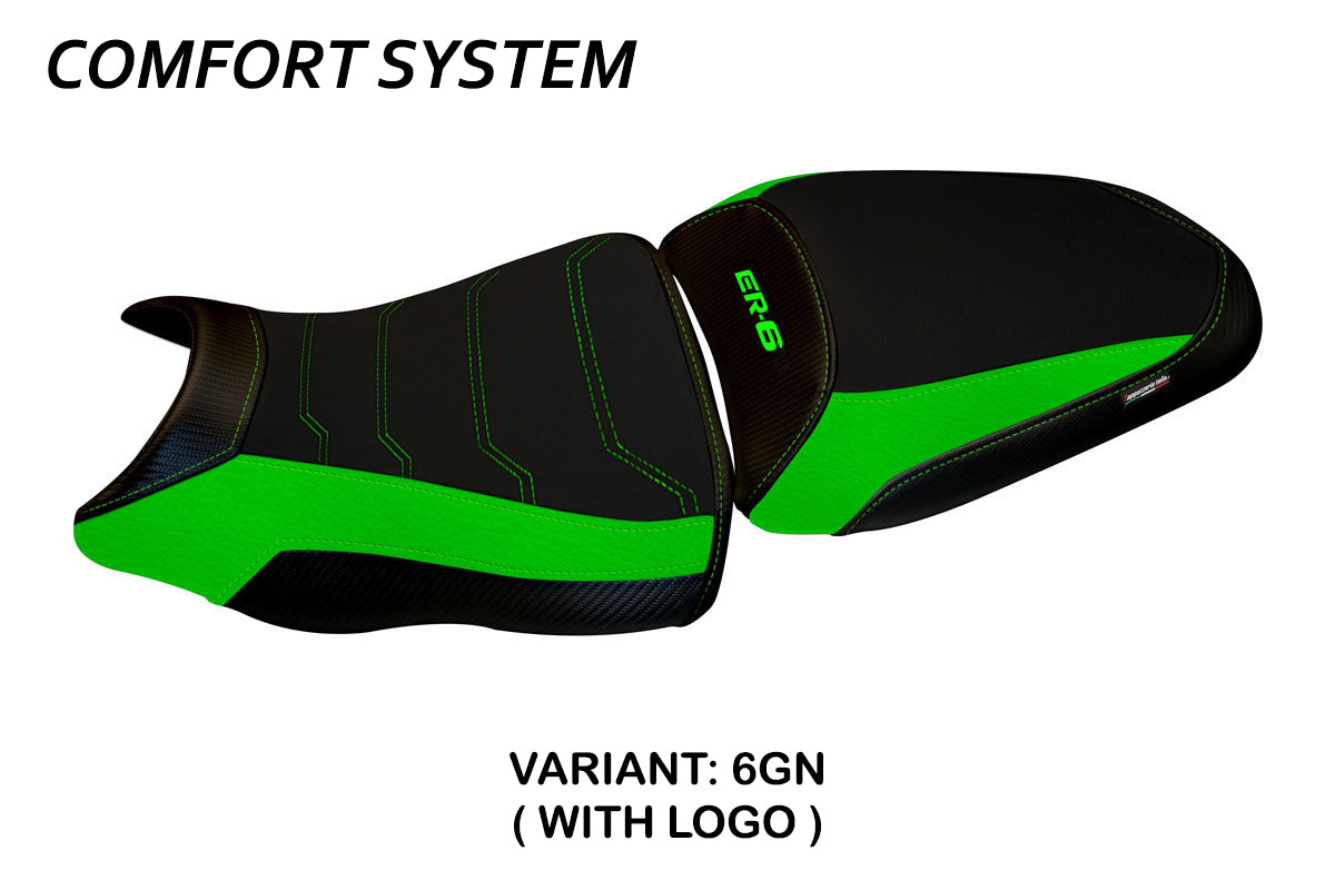Kawasaki ER-6N ER-6F 2012-2016 Seat Cover Tappezzeria Italia Comfort in Green