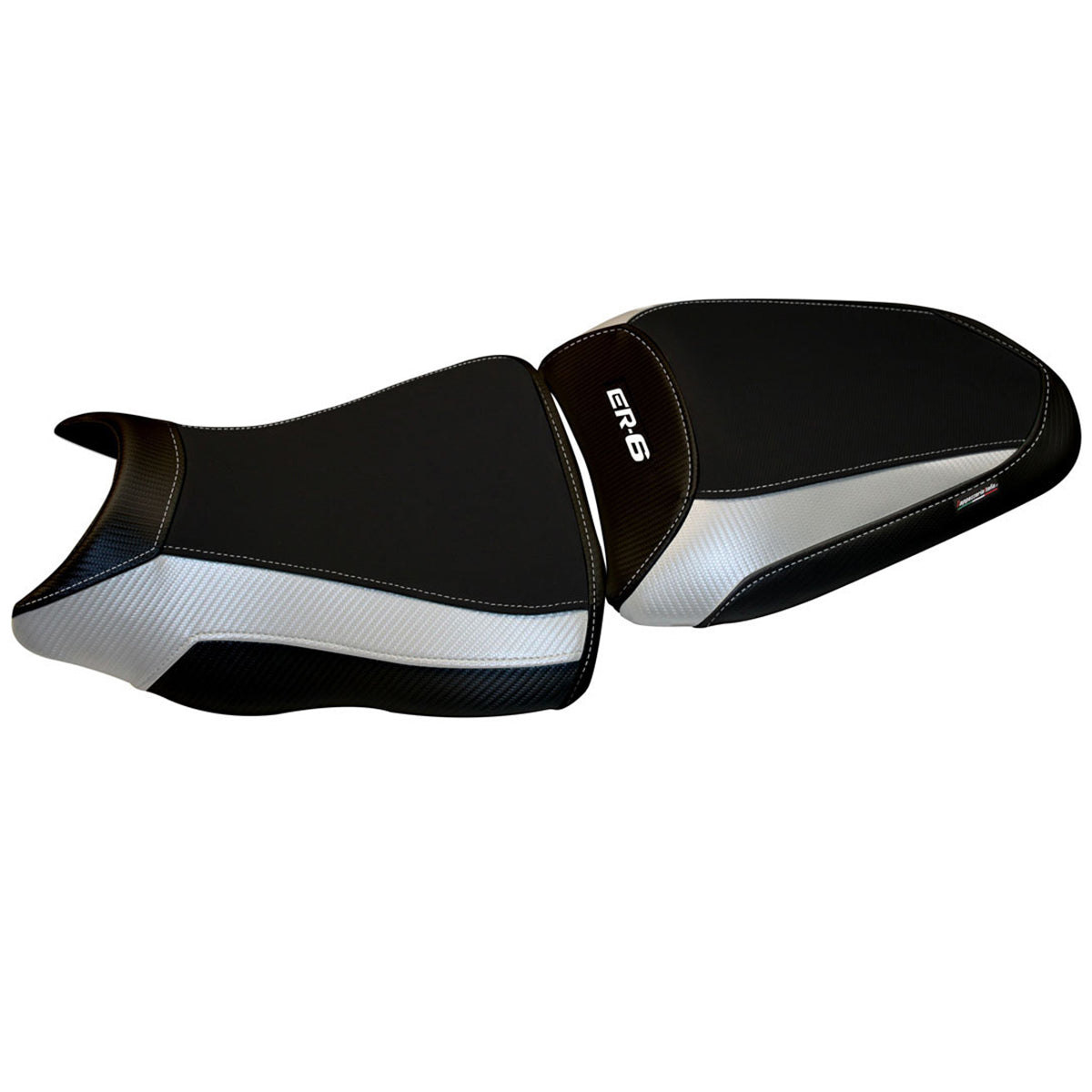 Kawasaki ER-6N ER-6F 2012-2016 Seat Cover Tappezzeria Italia in White and Black