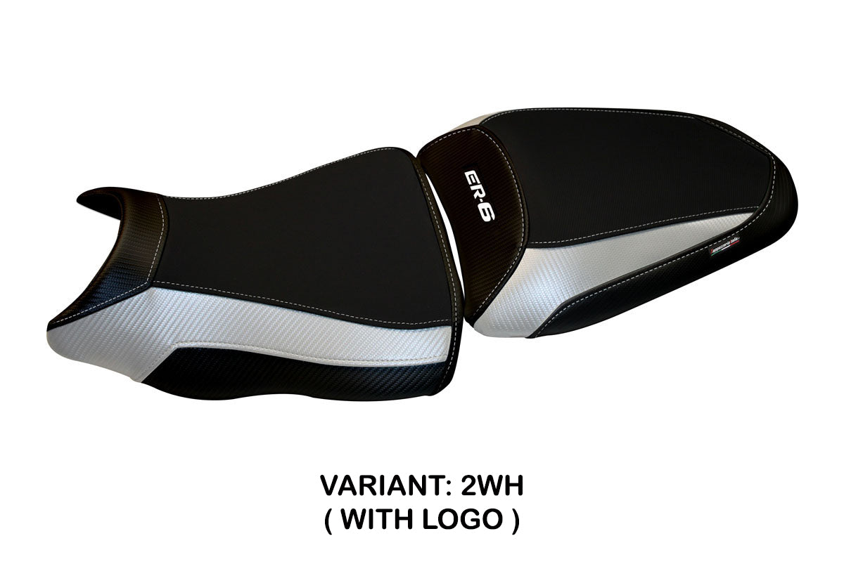 Kawasaki ER-6N ER-6F 2012-2016 Seat Cover Tappezzeria Italia in White and Black