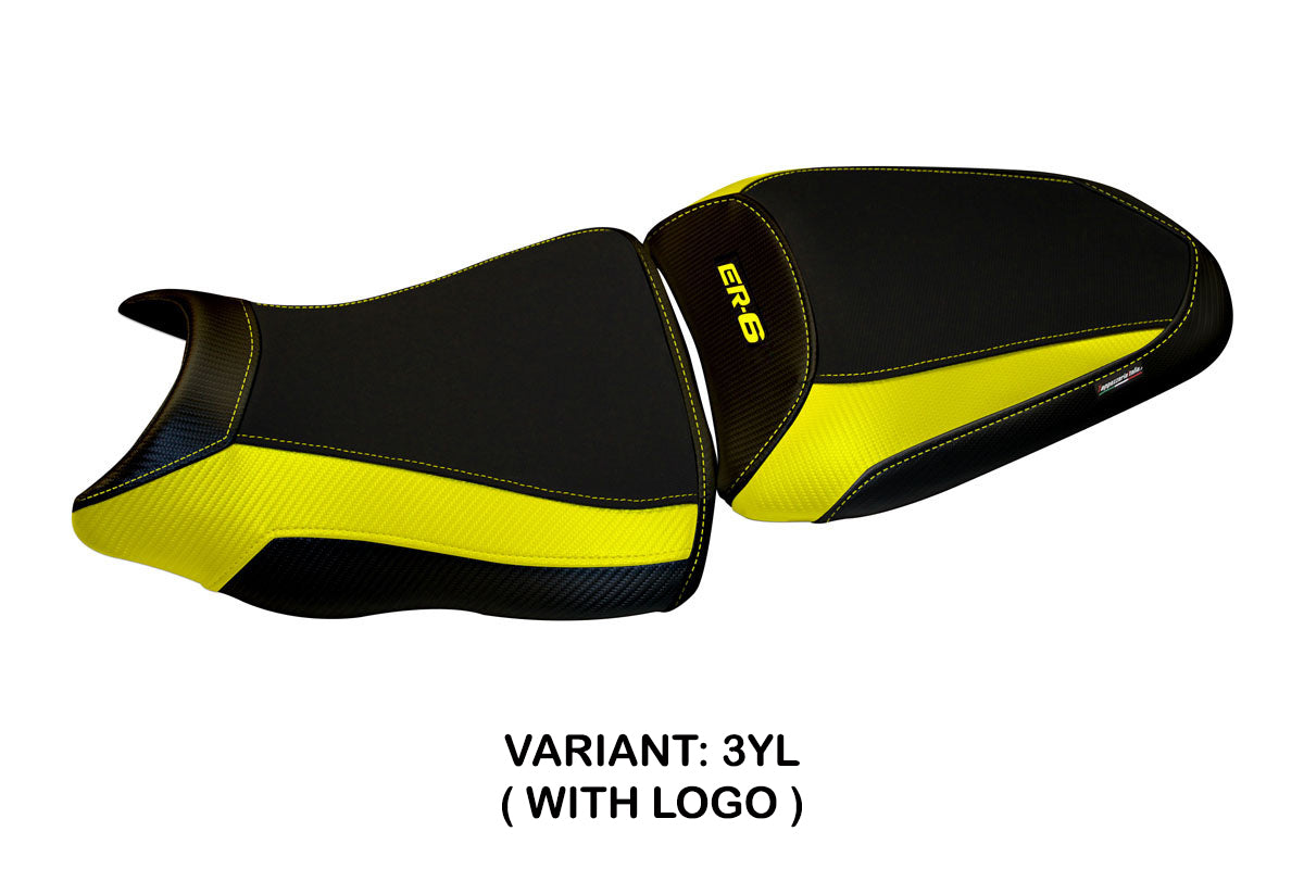 Kawasaki ER-6N ER-6F 2012-2016 Seat Cover Tappezzeria Italia in Yellow and Black