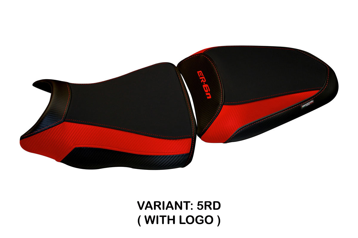 Kawasaki ER-6N ER-6F 2012-2016 Seat Cover Tappezzeria Italia in Red and Black