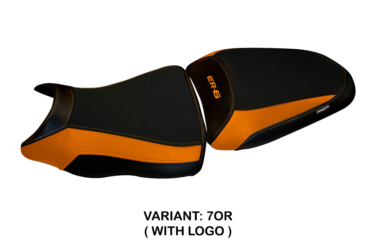 Kawasaki ER-6N ER-6F 2012-2016 Seat Cover Tappezzeria Italia in Orange and Black