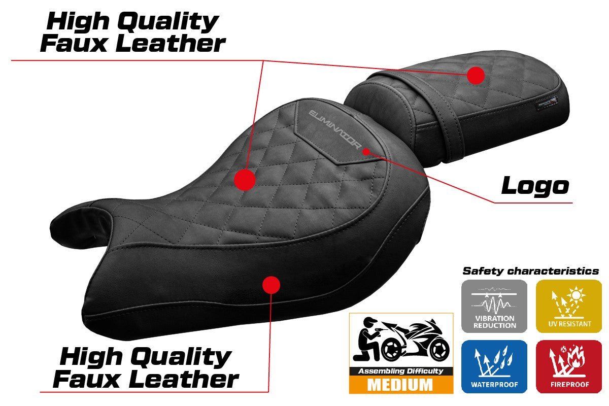 Kawasaki Eliminator 500 2024-2025 Seat Cover Tappezzeria Black