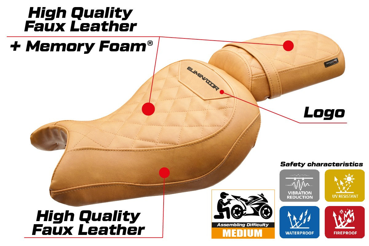 Kawasaki Eliminator 500 2024-2025 Seat Cover Tappezzeria Comfort Camel