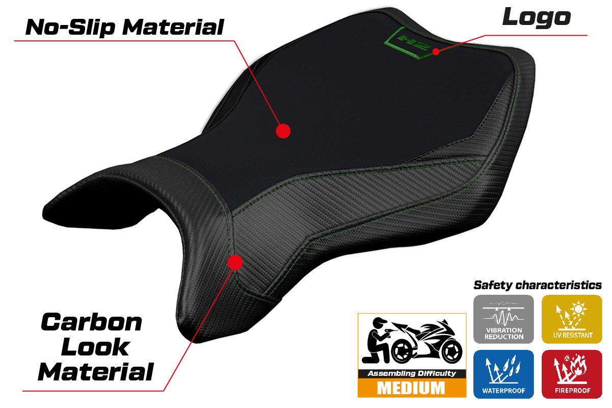 Kawasaki Ninja H2 H2R 2015-2025 Seat Cover Tappezzeria Italia in Black