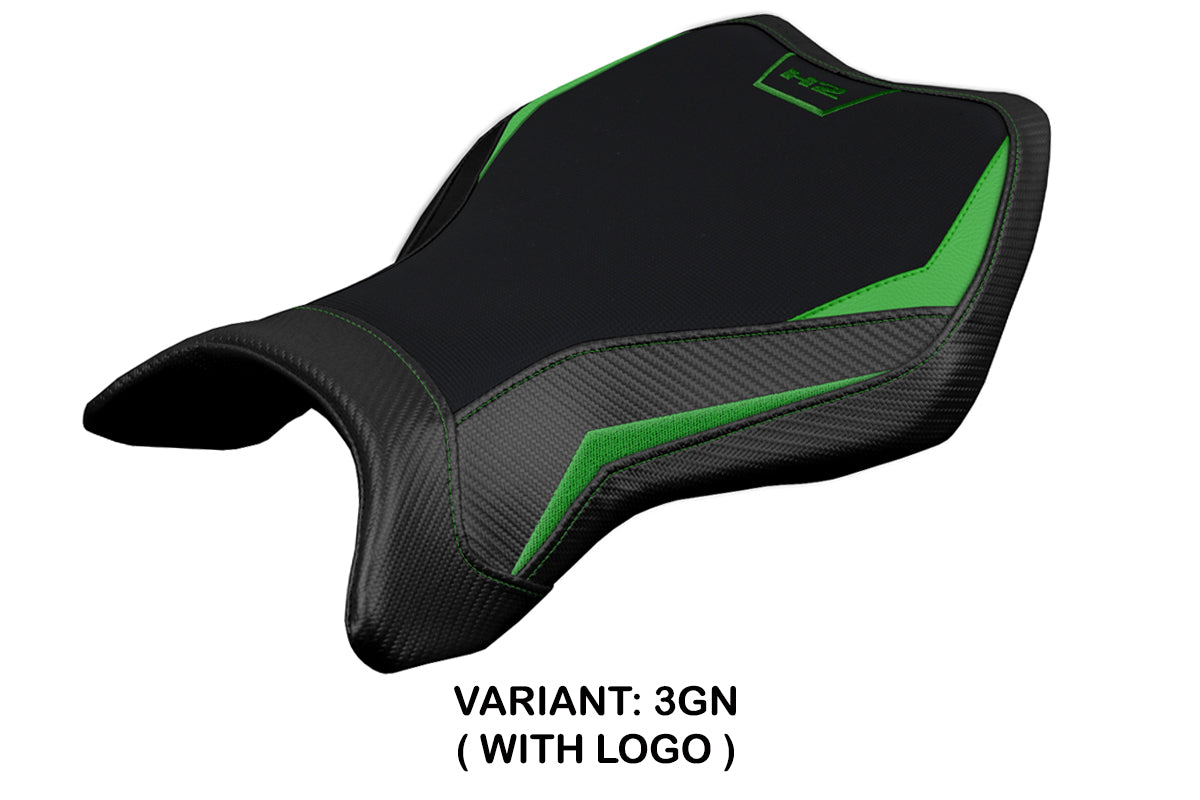 Kawasaki Ninja H2 H2R 2015-2025 Seat Cover Tappezzeria Italia in Green and Black