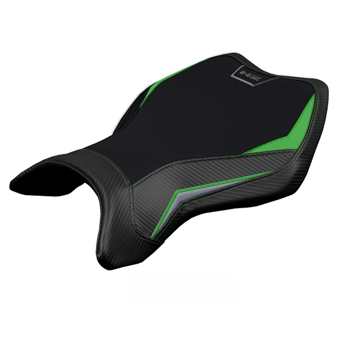 Kawasaki Ninja H2 H2R 2015-2025 Seat Cover Tappezzeria Italia Green in Silver