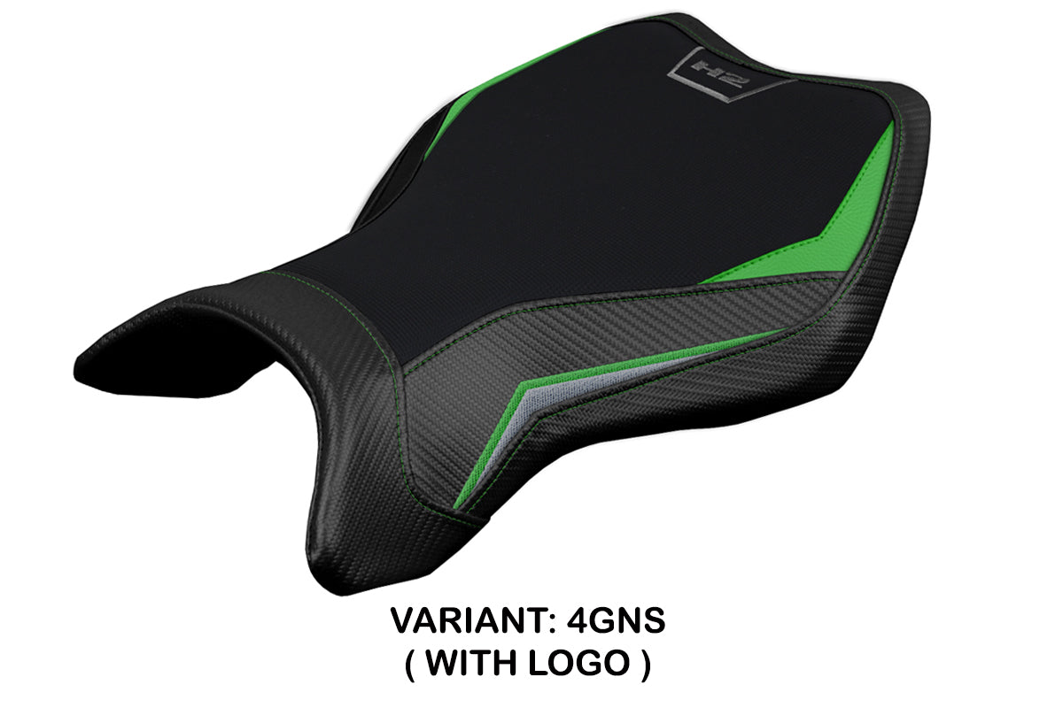 Kawasaki Ninja H2 H2R 2015-2025 Seat Cover Tappezzeria Italia Green in Silver