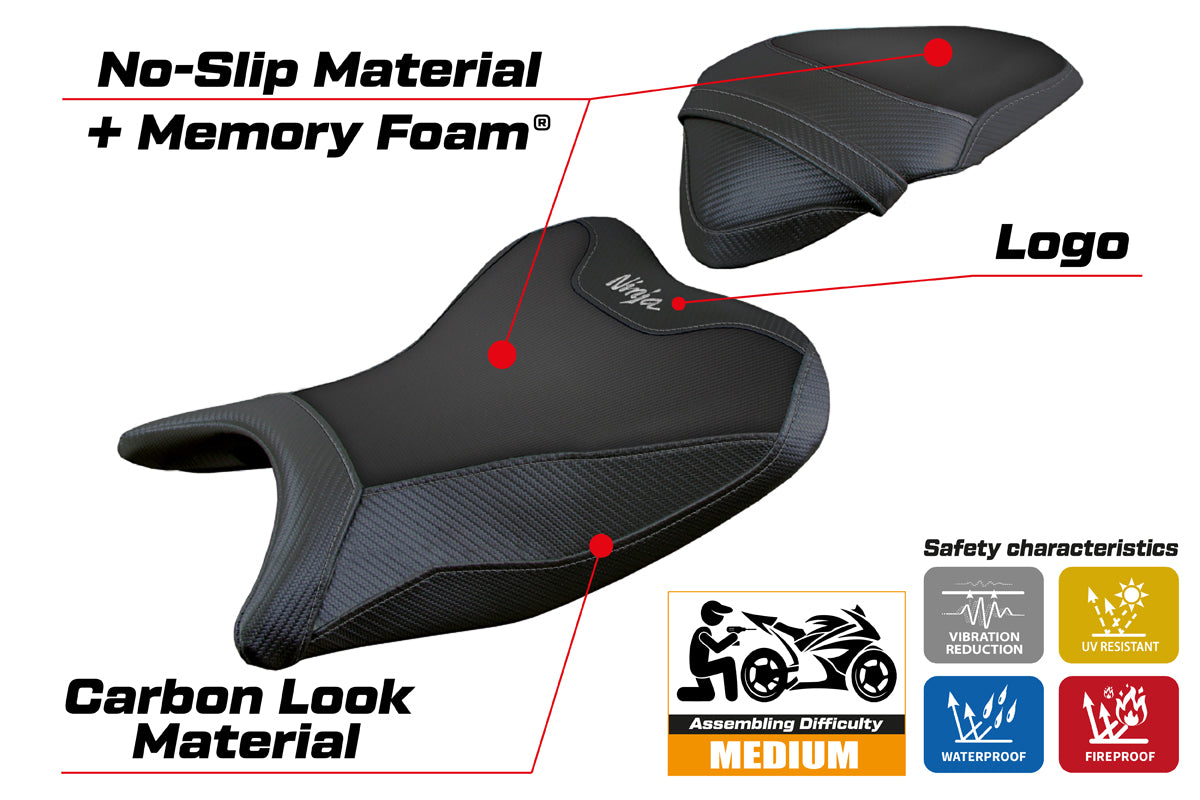 Kawasaki Ninja 250 2018 2019 Seat Cover Tappezzeria Italia Comfort in Black