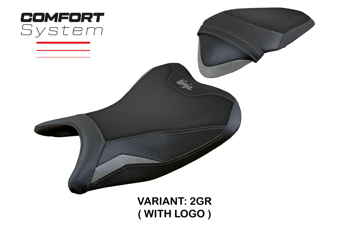 Kawasaki Ninja 250 2018 2019 Seat Cover Tappezzeria Italia Comfort in Grey and Black