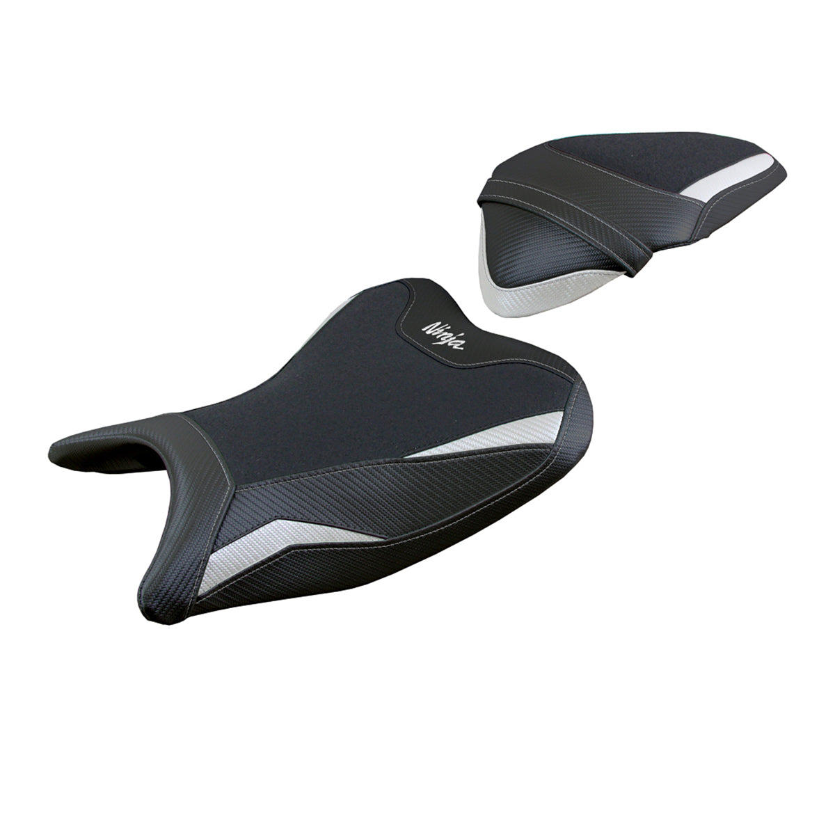 Kawasaki Ninja 250 2018 2019 Seat Cover Tappezzeria Italia Ultragrip in White and Black