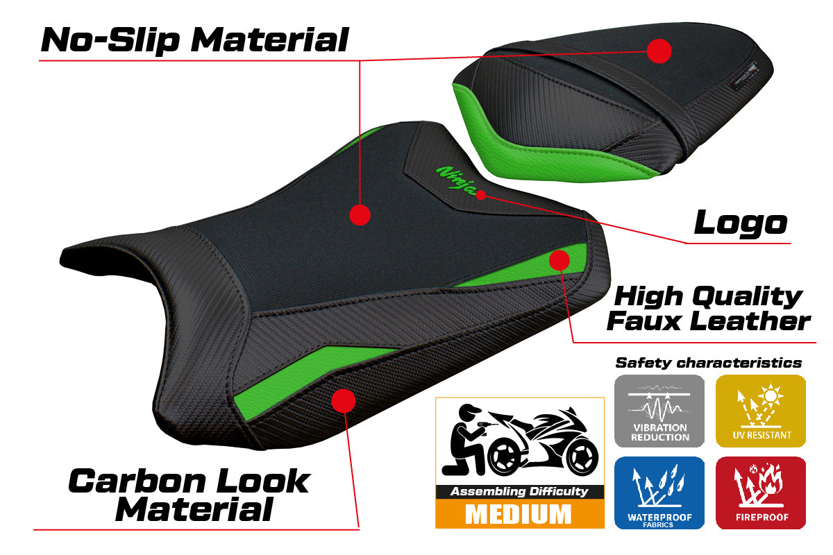 Kawasaki Ninja 300 2013 2014 2015 2016 2017 Seat Cover Tappezzeria Green
