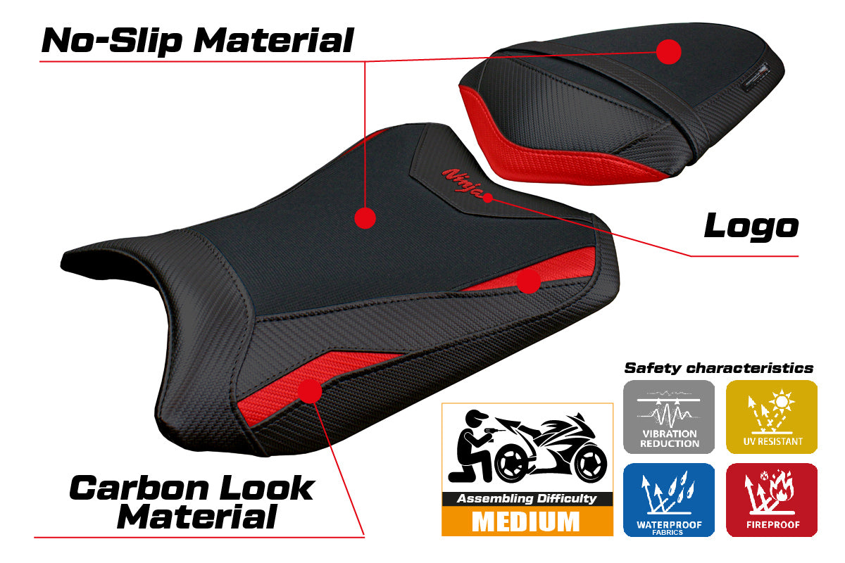 Kawasaki Ninja 300 2013 2014 2015 2016 2017 Seat Cover Tappezzeria Red
