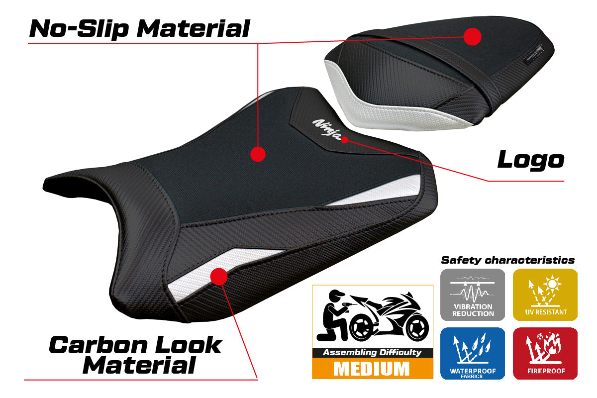 Kawasaki Ninja 300 2013 2014 2015 2016 2017 Seat Cover Tappezzeria White