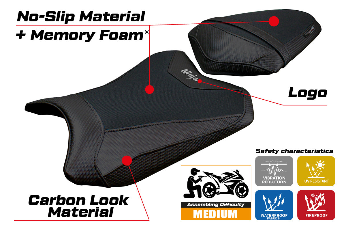 Kawasaki Ninja 300 2013 2014 2015 2016 2017 Seat Cover Tappezzeria Comfort Black