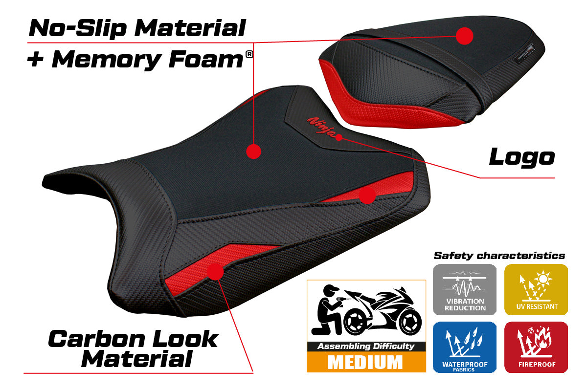 Kawasaki Ninja 300 2013 2014 2015 2016 2017 Seat Cover Tappezzeria Comfort Red