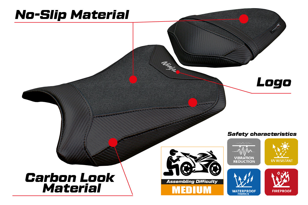 Kawasaki Ninja 300 2013-2015 2016 2017 Seat Cover Tappezzeria Ultragrip Black
