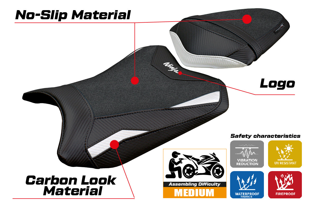 Kawasaki Ninja 300 2013-2015 2016 2017 Seat Cover Tappezzeria Ultragrip White