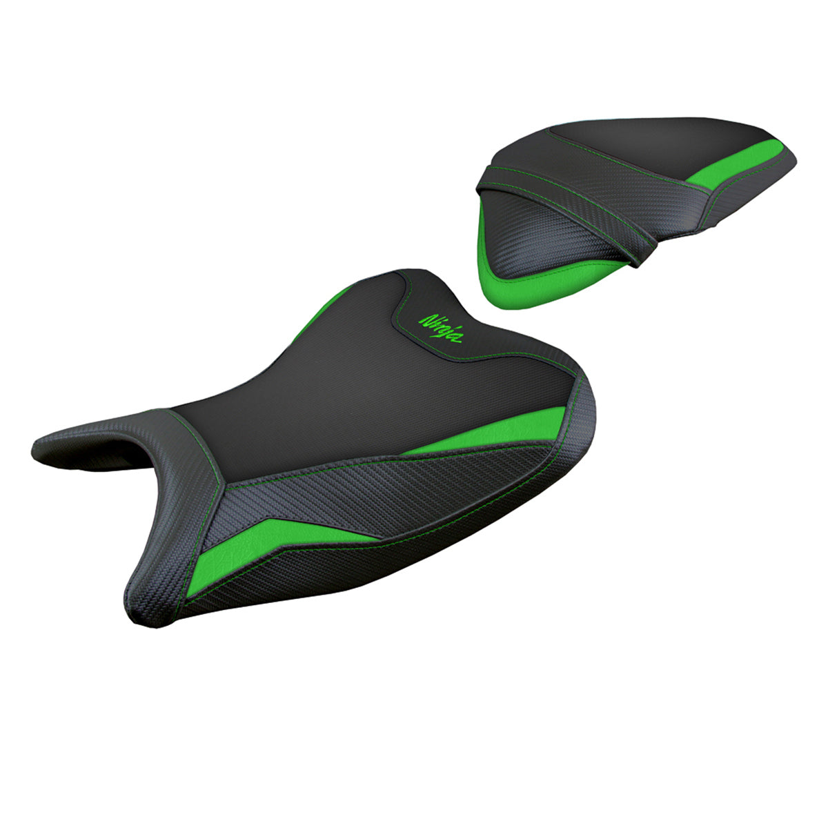 Kawasaki Ninja 400 2018-2023 Seat Cover Tappezzeria Italia in Green and Black