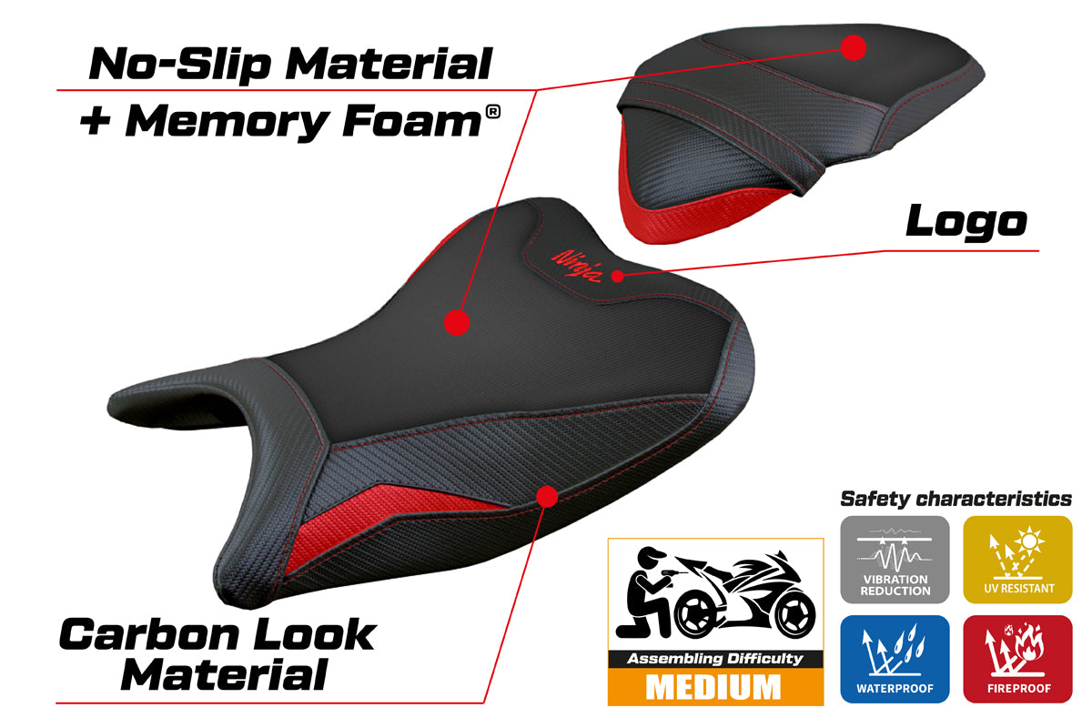 Kawasaki Ninja 400 2018-2023 Seat Cover Tappezzeria Italia Comfort Red