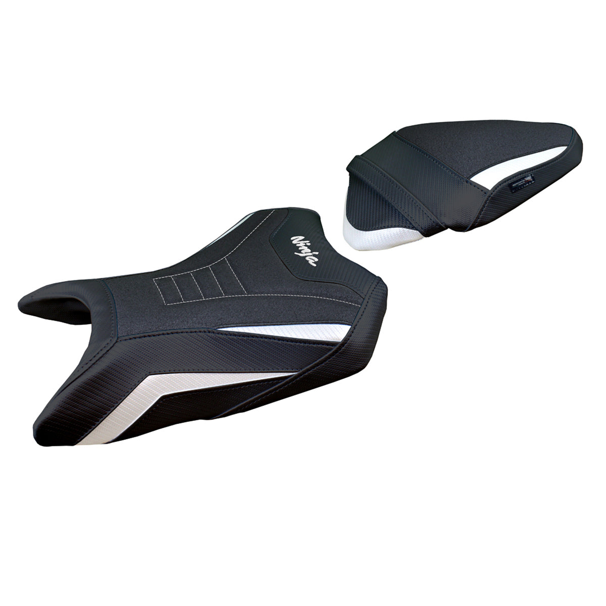 Kawasaki Ninja 500 2024-2025 Seat Cover Tappezzeria Italia Ultragrip in White and Black