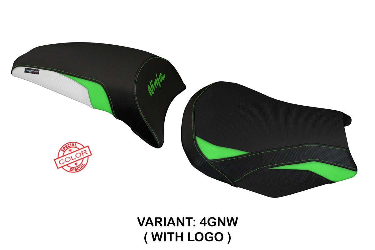 Kawasaki Ninja 650 Z650 2017-2025 Seat Cover Tappezzeria Italia in Green, White and Black