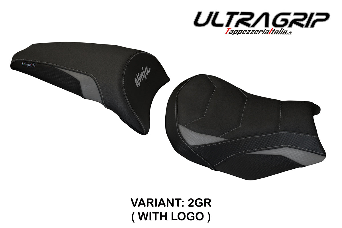 Kawasaki Ninja 650 Z650 2017-2025 Seat Cover Tappezzeria Italia Ultragrip in Grey and Black