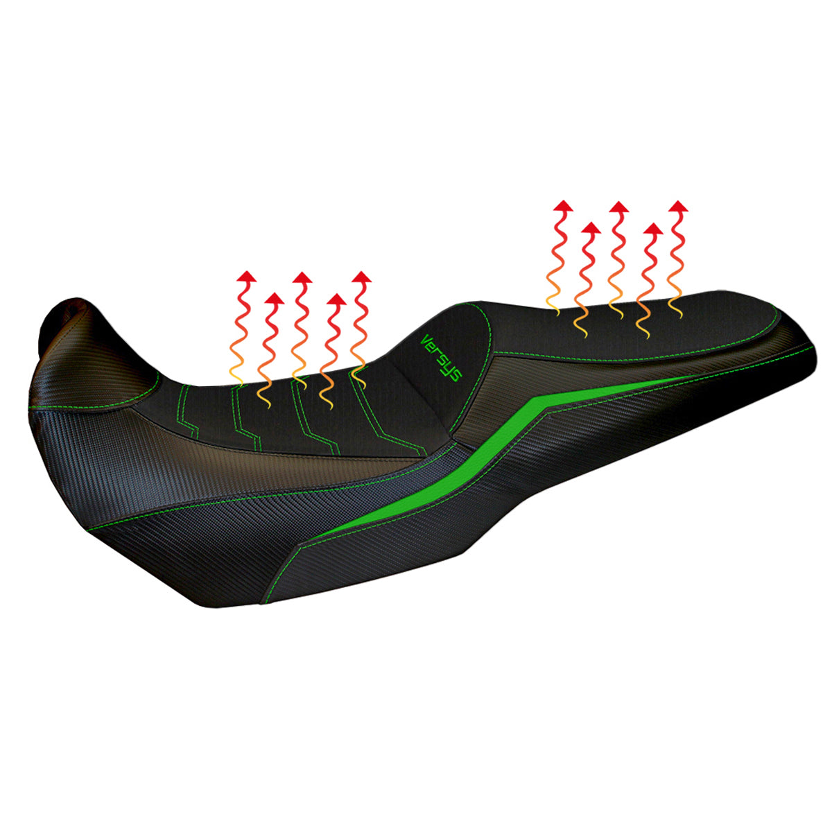 Kawasaki Versys 1000 2019-2024 Seat Cover Tappezzeria Comfort Heated in Green