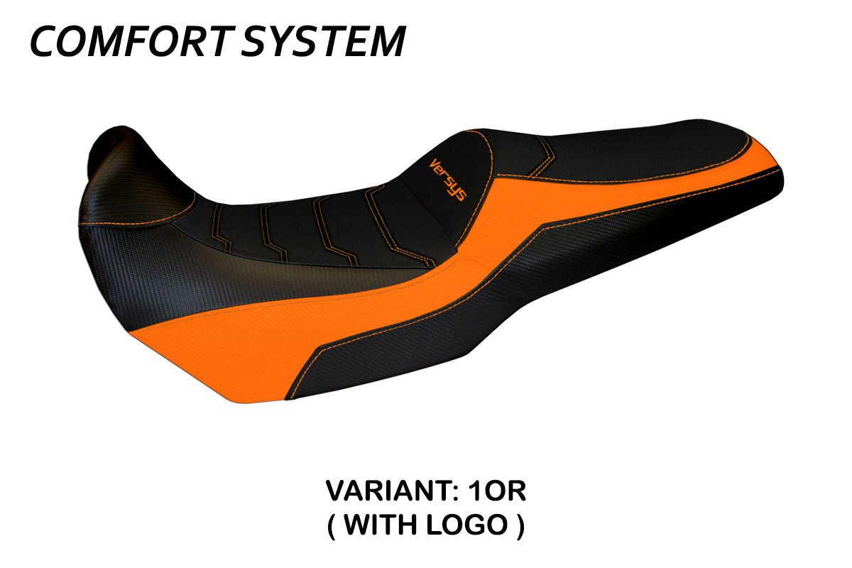 Kawasaki Versys 1000 2011-2018 Seat Cover Tappezzeria Italia Comfort in Orange and Black