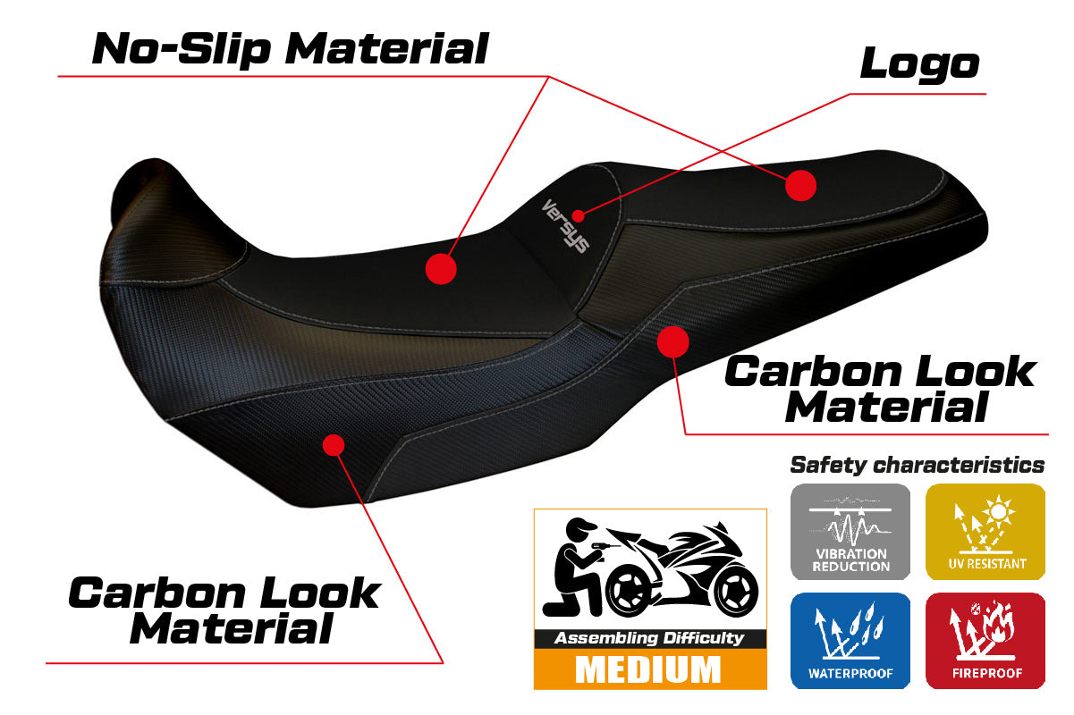 Kawasaki Versys 1000 2011-2018 Seat Cover Tappezzeria Italia in Black