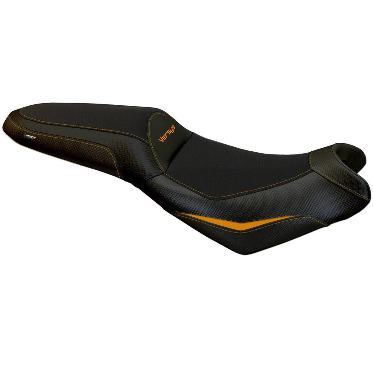Kawasaki Versys 650 2007-2025 Seat Cover Tappezzeria Italia in Orange and Black