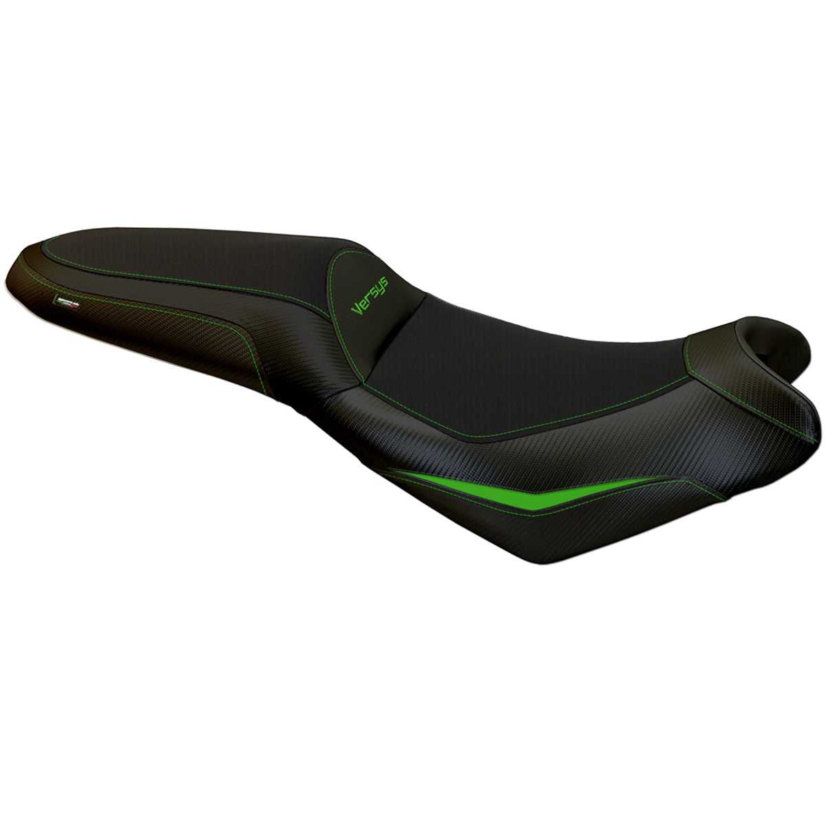 Kawasaki Versys 650 2007-2025 Seat Cover Tappezzeria Italia in Green and Black