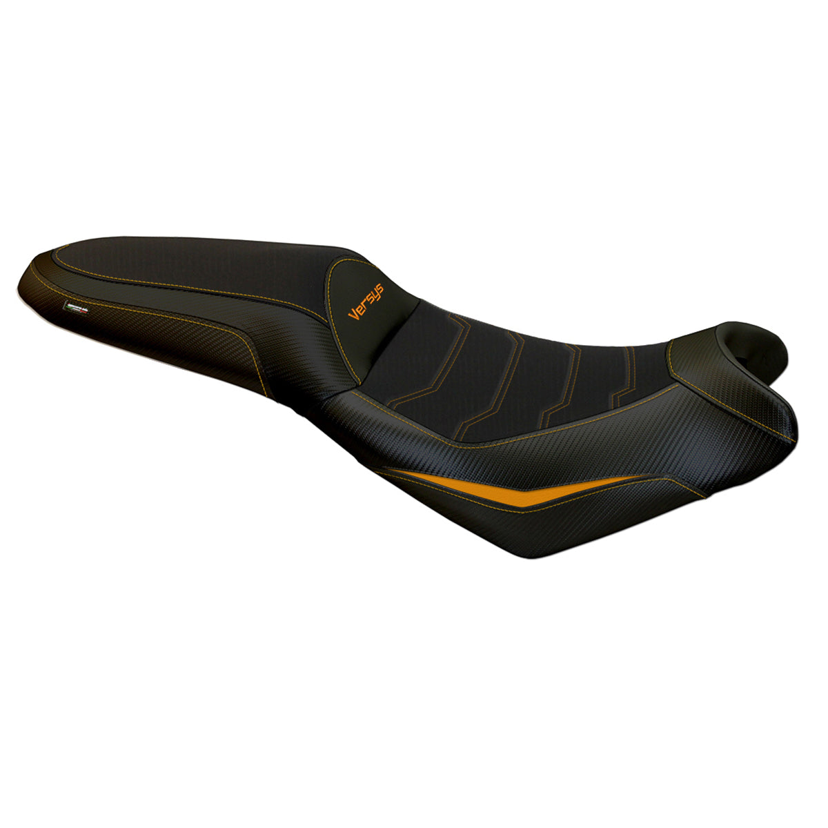 Kawasaki Versys 650 2007-2025 Seat Cover Tappezzeria Italia Comfort in Orange and Black