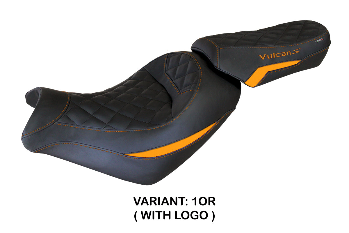 Kawasaki Vulcan 650 S 2014-2025 Seat Cover Tappezzeria Italia in Orange and Black