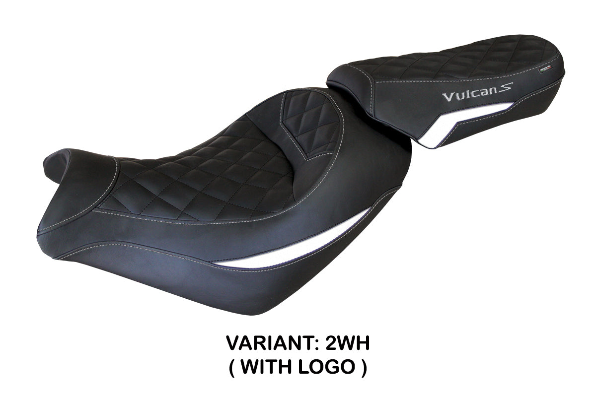 Kawasaki Vulcan 650 S 2014-2025 Seat Cover Tappezzeria Italia in White and Black
