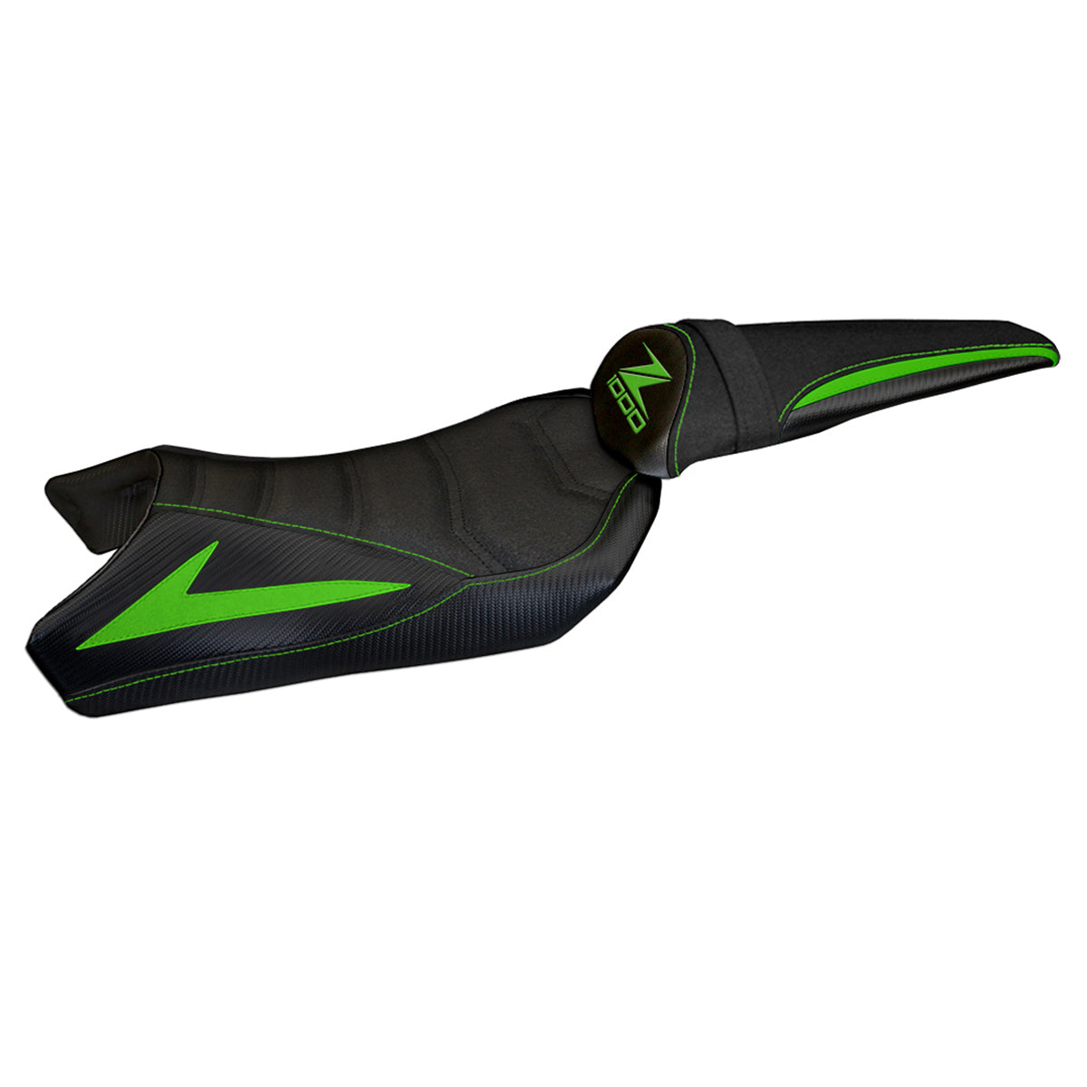 Kawasaki Z1000 2010-2013 Seat Cover Tappezzeria Italia Ultragrip in Green and Black