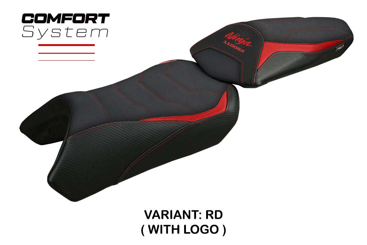 Kawasaki Ninja 1100 SX 2025 Seat Cover Tappezzeria Comfort Red Black