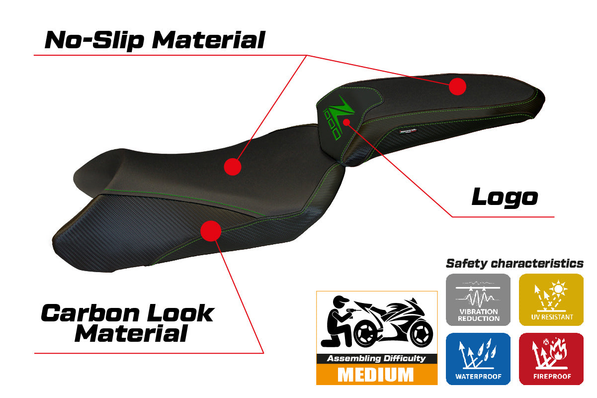 Kawasaki Ninja 1000 Z1000 SX 2011-2016 Seat Cover Tappezzeria Italia in Black