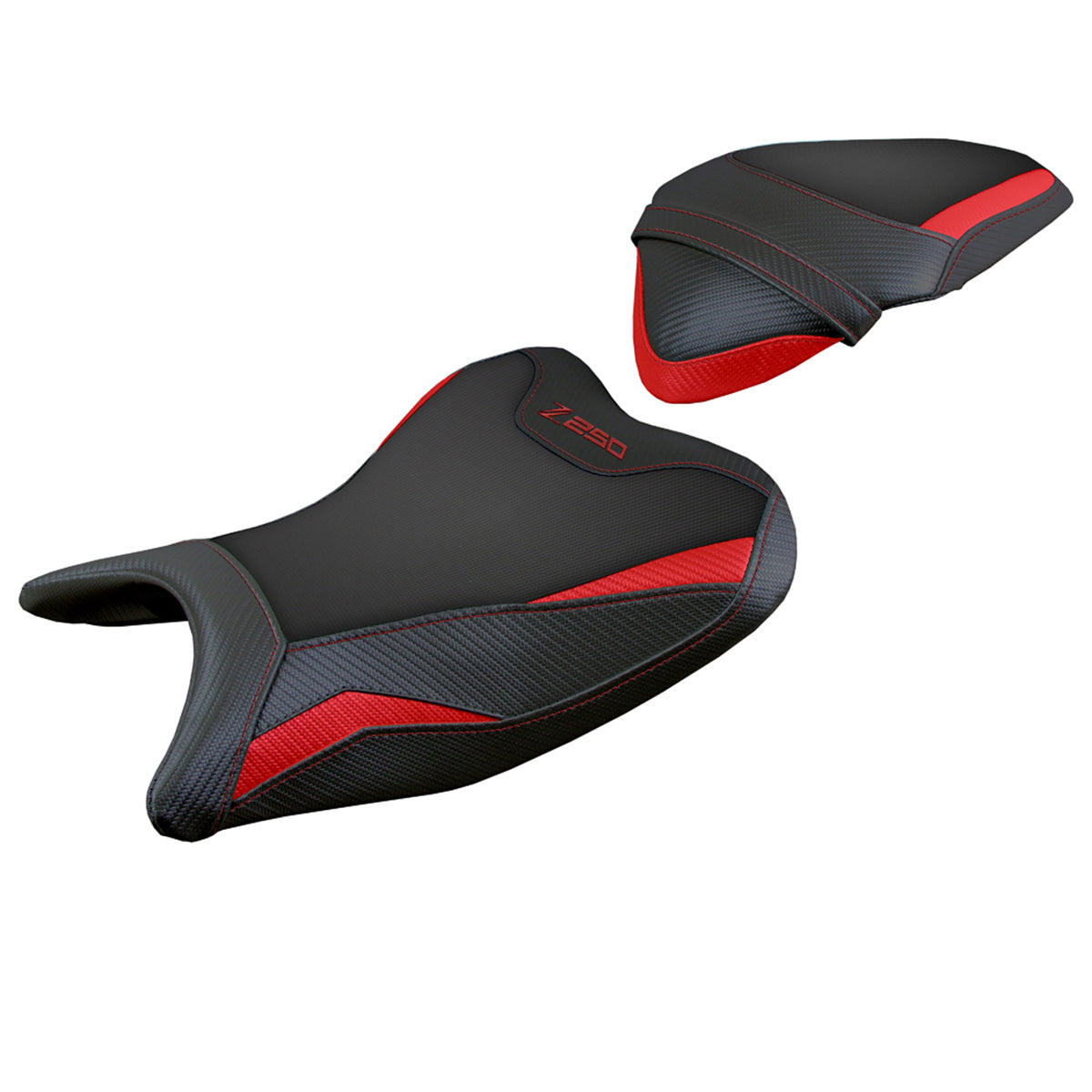 Kawasaki Z250 2019 2020 Seat Cover Tappezzeria Italia in Red and Black