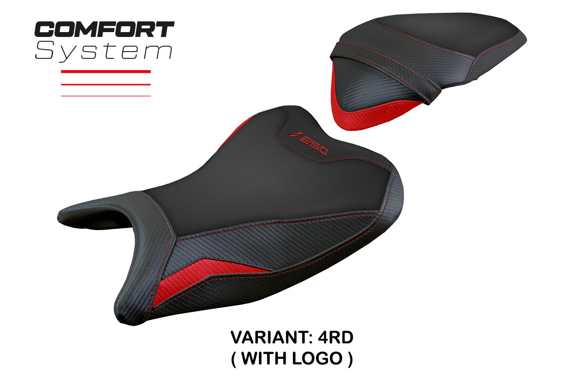 Kawasaki Z250 2019 2020 Seat Cover Tappezzeria Italia Comfort in Red and Black