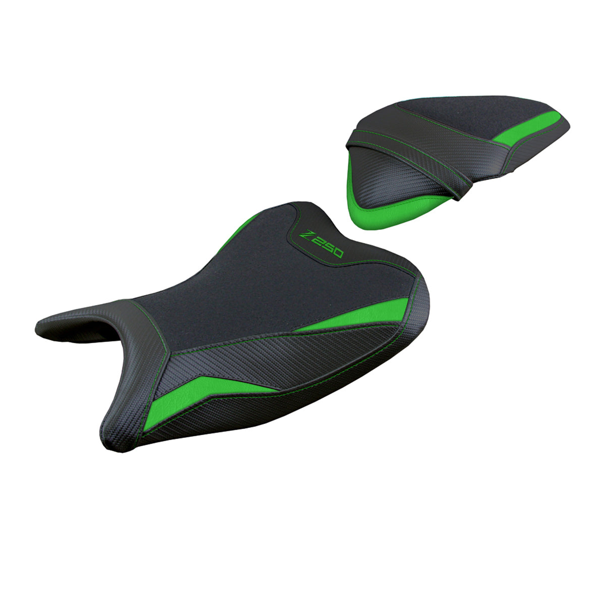 Kawasaki Z250 2019 2020 Seat Cover Tappezzeria Italia Ultragrip in Green and Black