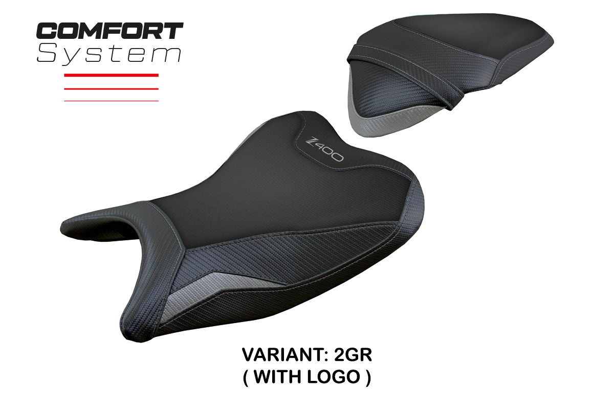 Kawasaki Z400 2018-2023 Seat Cover Tappezzeria Italia Comfort Grey Black