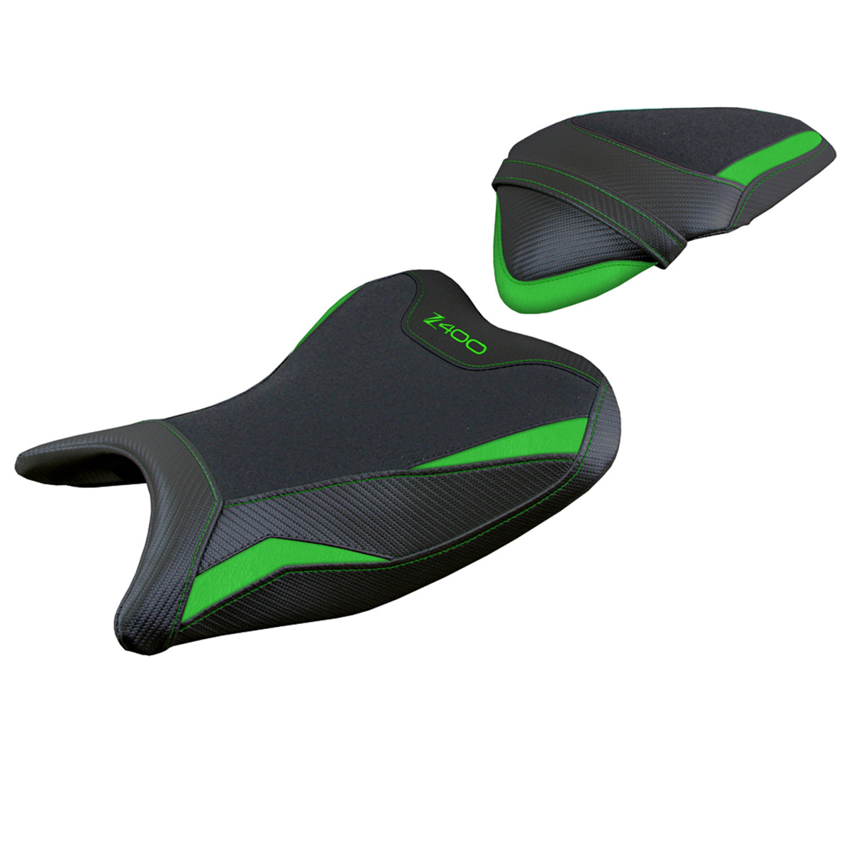 Kawasaki Z400 2018-2023 Seat Cover Tappezzeria Italia Ultragrip Green Black