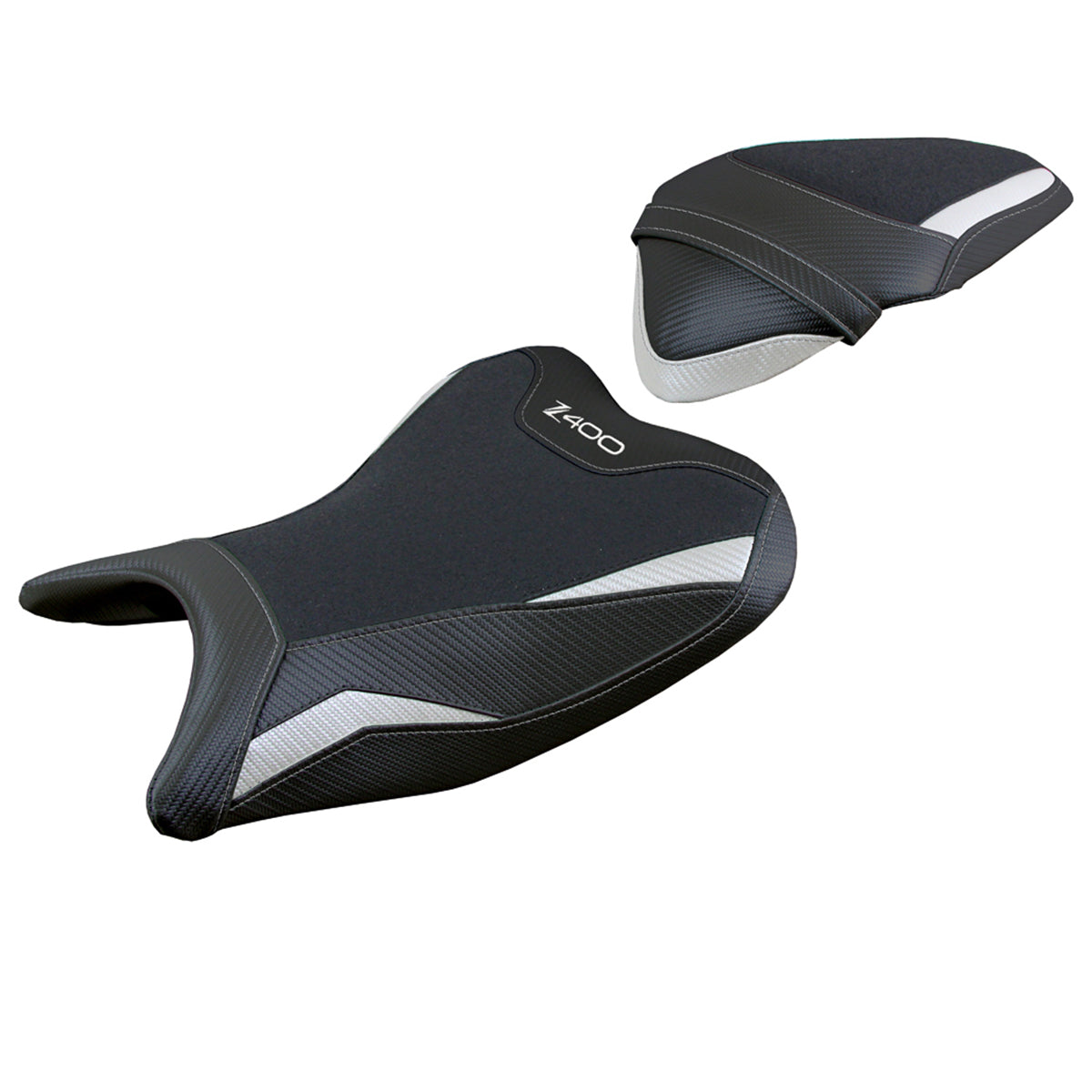 Kawasaki Z400 2018-2023 Seat Cover Tappezzeria Italia Ultragrip White Black