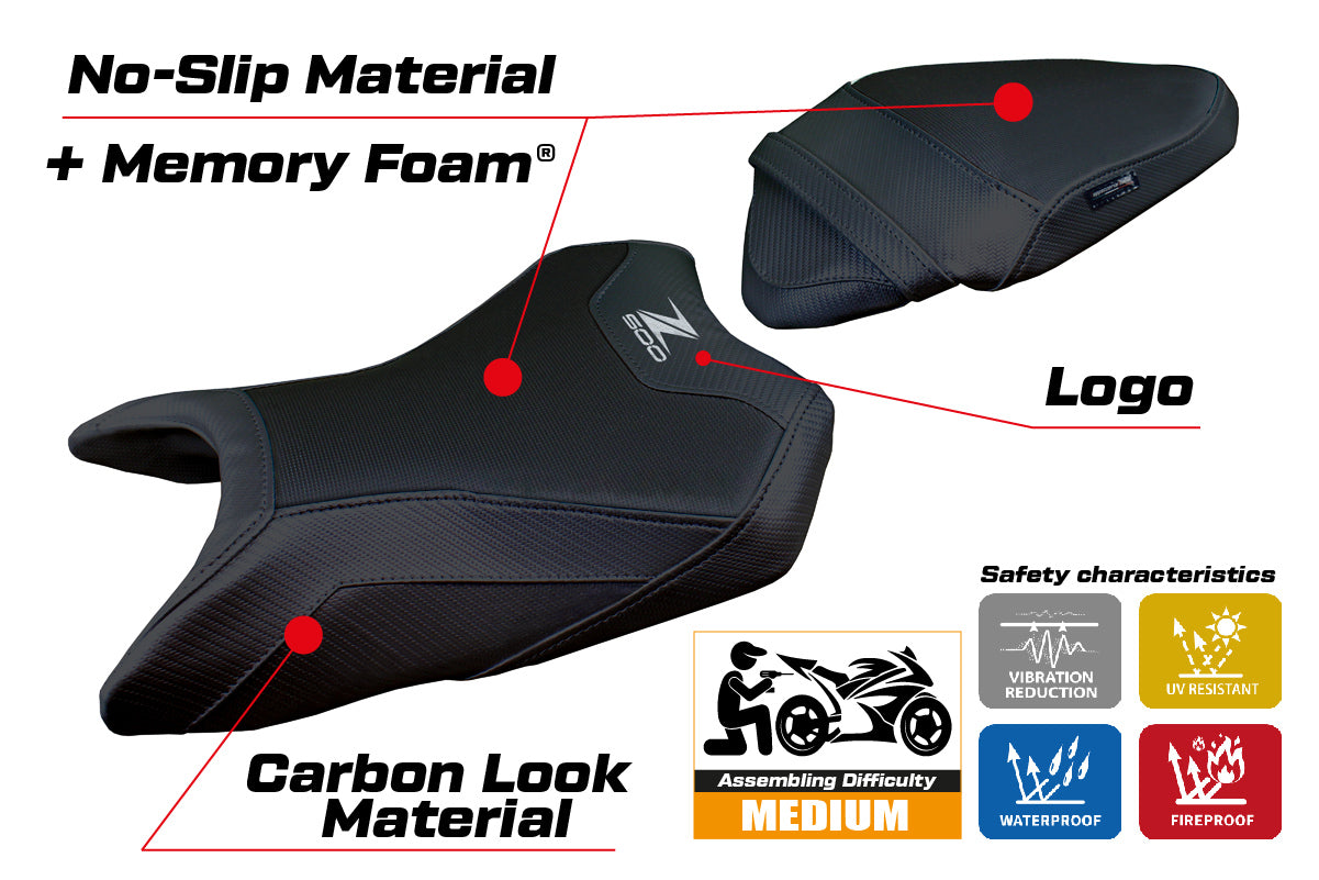 Kawasaki Z500 2024-2025 Seat Cover Tappezzeria Italia Comfort in Black