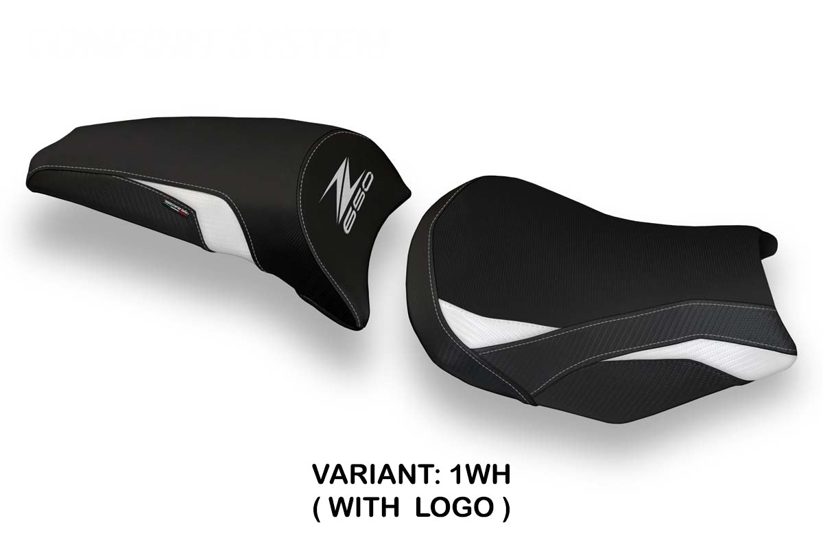 Kawasaki Z650 2017-2025 Seat Cover Tappezzeria Italia in White Black