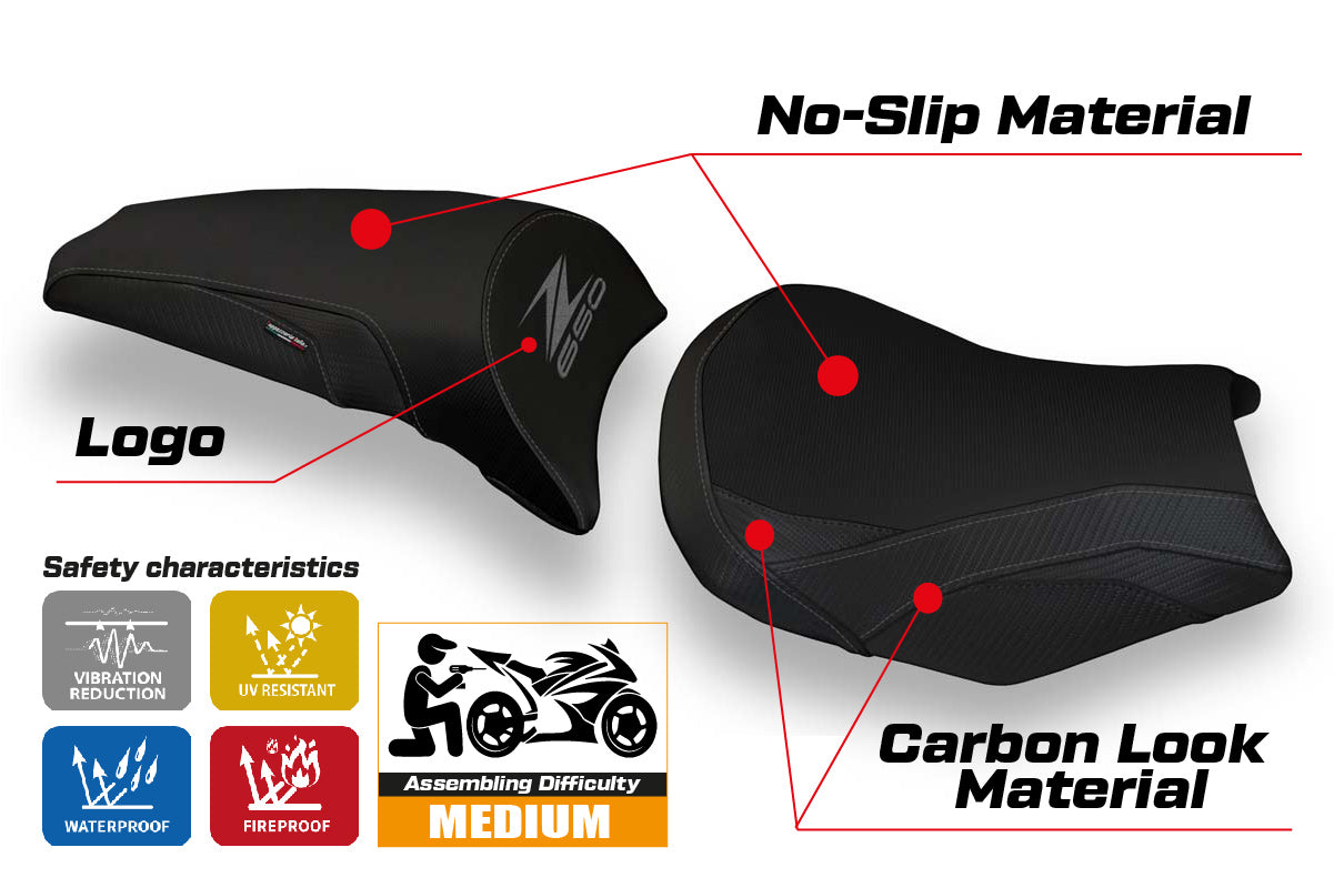 Kawasaki Z650 2017-2025 Seat Cover Tappezzeria Italia in Black