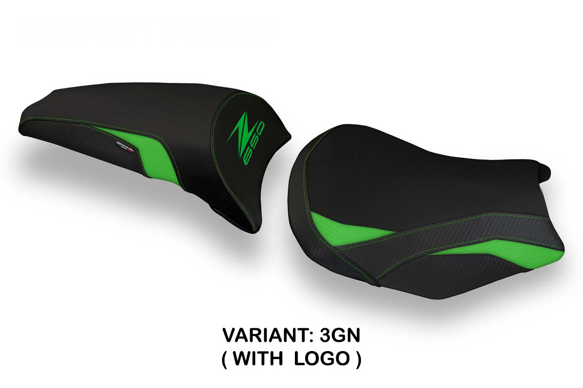 Kawasaki Z650 2017-2025 Seat Cover Tappezzeria Italia in Green Black