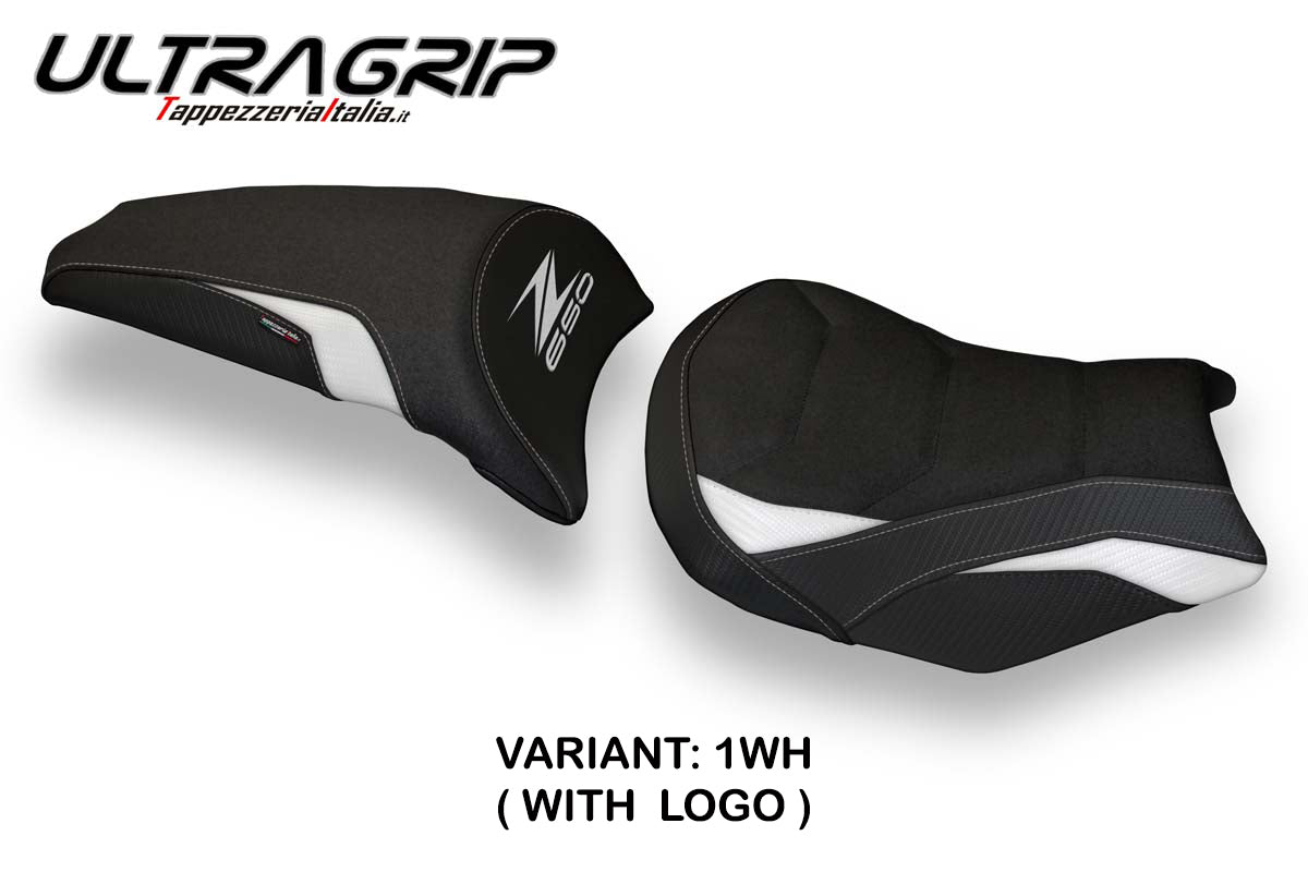 Kawasaki Z650 2017-2025 Seat Cover Tappezzeria Italia Ultragrip in White and Black