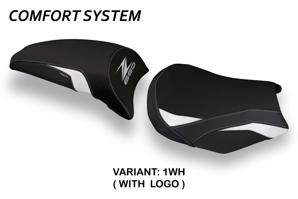 Kawasaki Z650 2017-2025 Seat Cover Tappezzeria Italia Comfort in White and Black